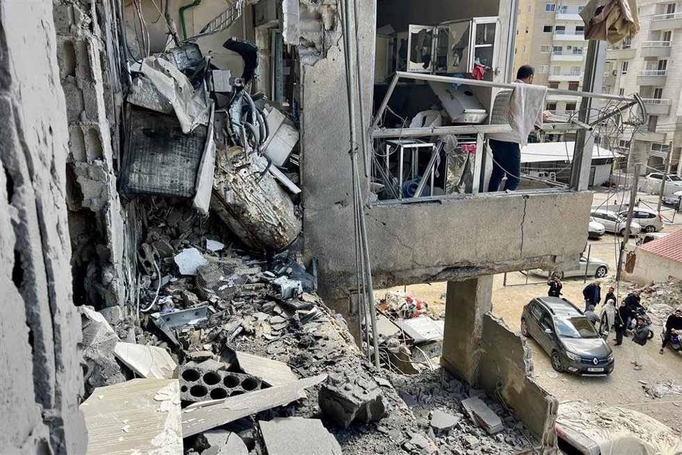Imagen de archivo de un edificio destruido en un ataque del Ejército de Israel en el sur de Líbano
