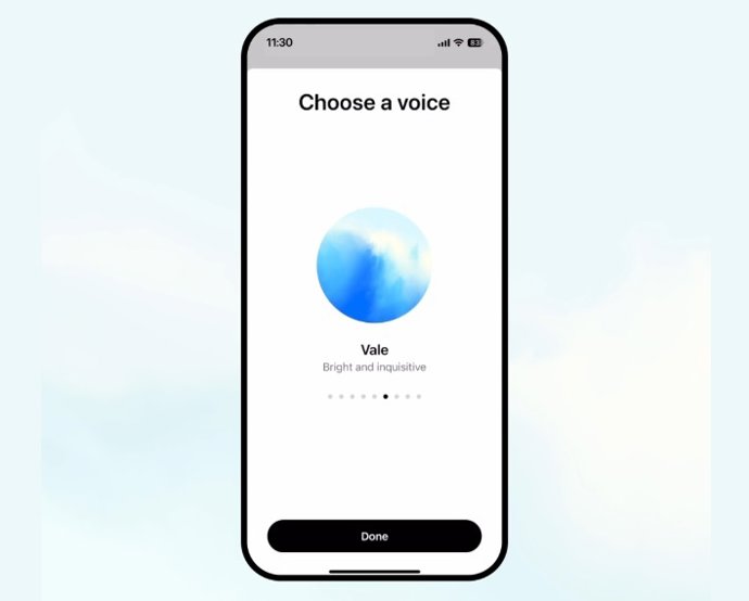 Elección de voz en el modo de voz avanzado de ChatGPT