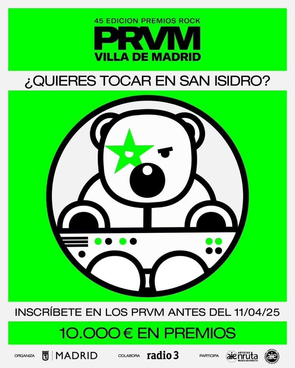 Cartel de los XLV Premios Rock Villa de Madrid