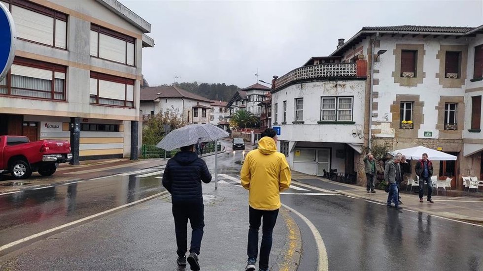 Archivo - LLuvia en Karranza (Bizkaia).