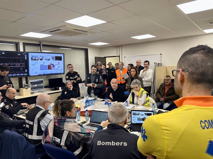 Els comandaments dels cossos d'emergències que han participat en el simulacre 