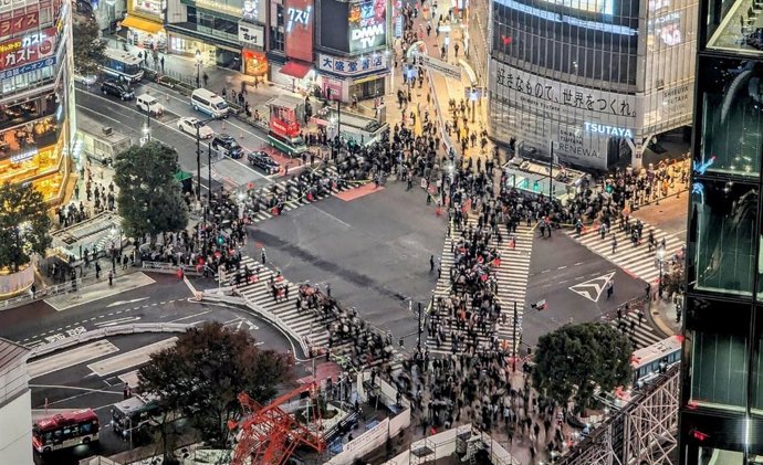 A famosa faixa de pedestres de Shibuya, em Tóquio