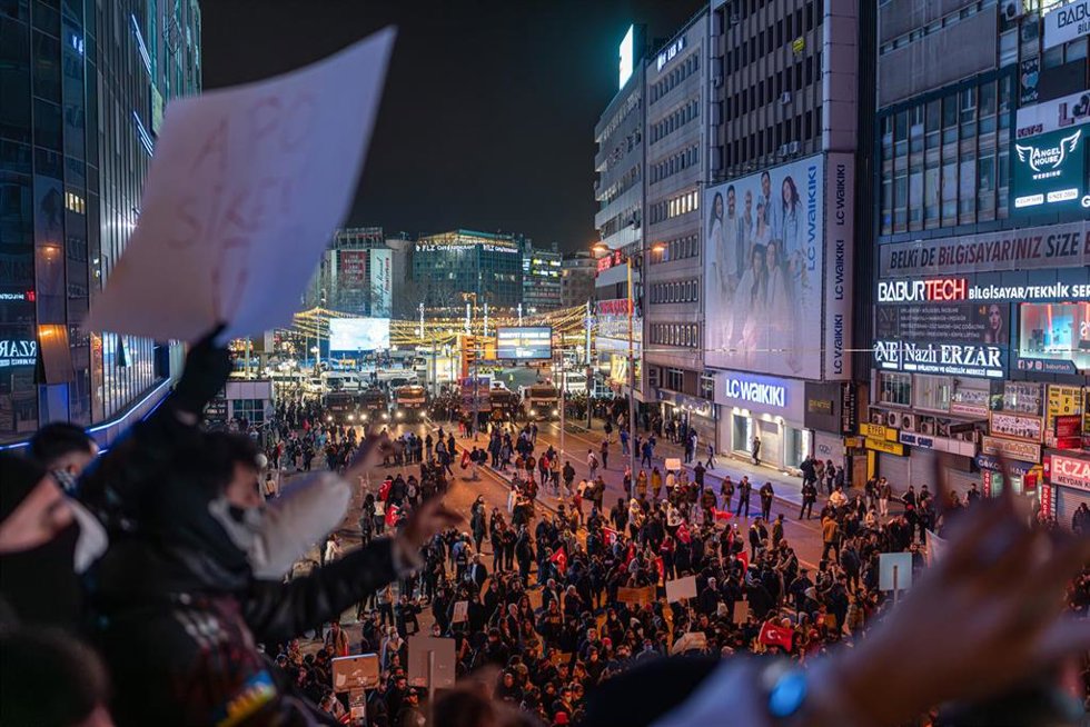Imagen de archivo de las protestas por la detención del alcalde de Estambul, Ekrem Imamoglu.