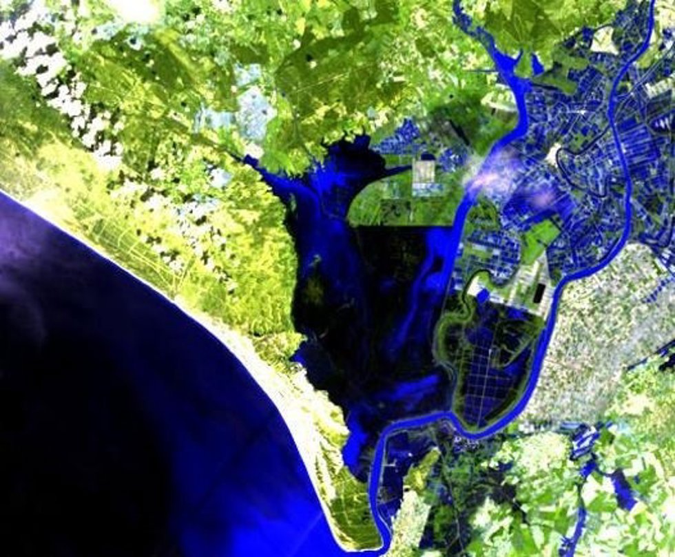Imagen del satélite Lansat-8 de Doñana.