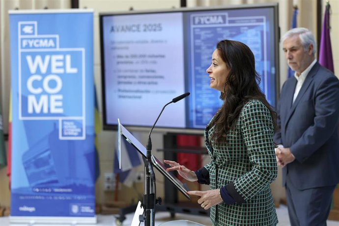 La concejala delegada de Innovación, Digitalización y Captación de Inversiones, Alicia Izquierdo, presenta el avance del calendario 2025 del Palacio de Ferias y Congresos de Málaga (Fycma).