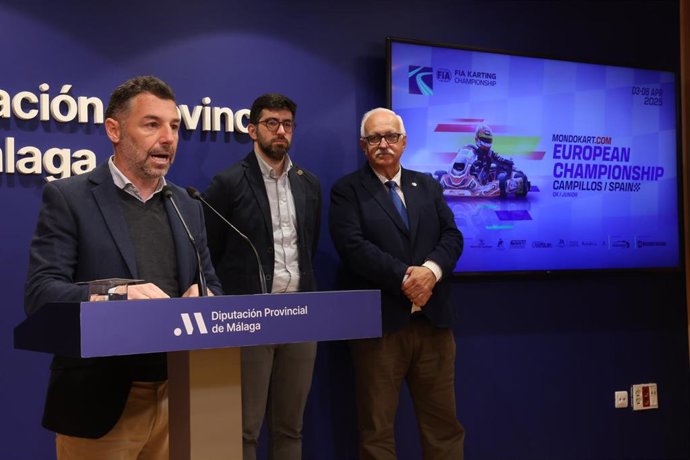 El vicepresidente y diputado de Deportes, Juan Rosas, presenta el Campeonato Europeo de Karting