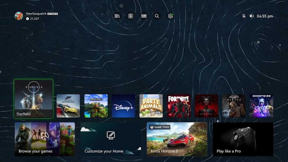 Interfaz de Xbox