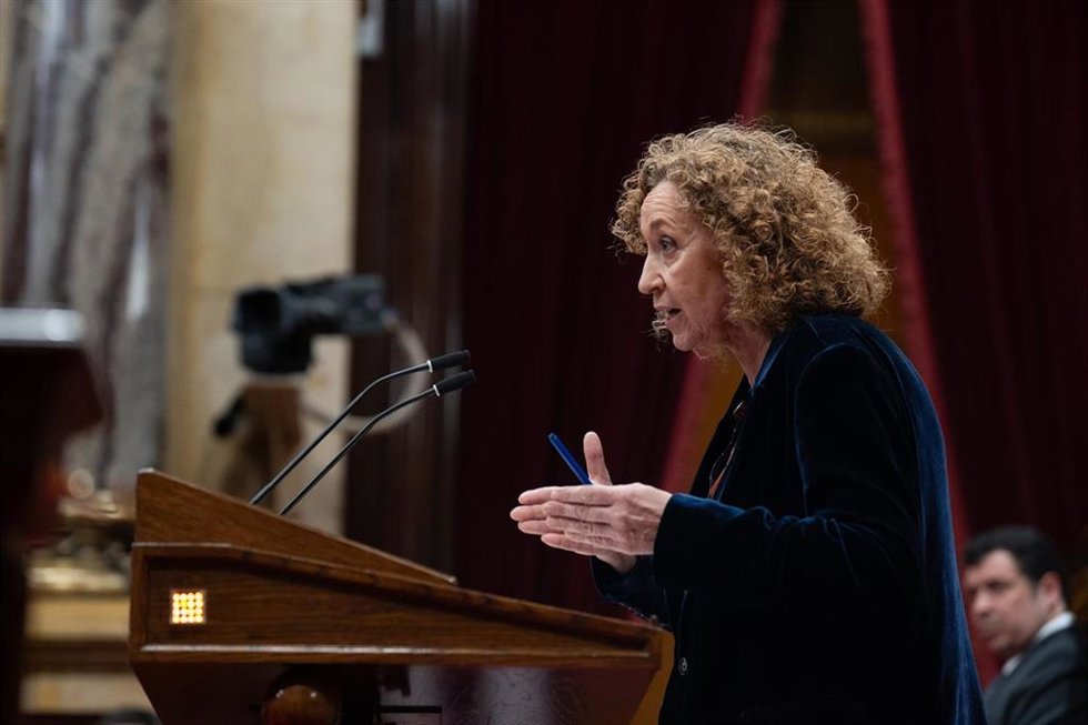 La portavoz de ERC en el Parlament, Ester Capella, en el pleno monográfico de Rodalies en el Parlament