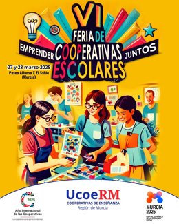Cartel de la VI Feria de cooperativas escolares, organizada por Ucoerm
