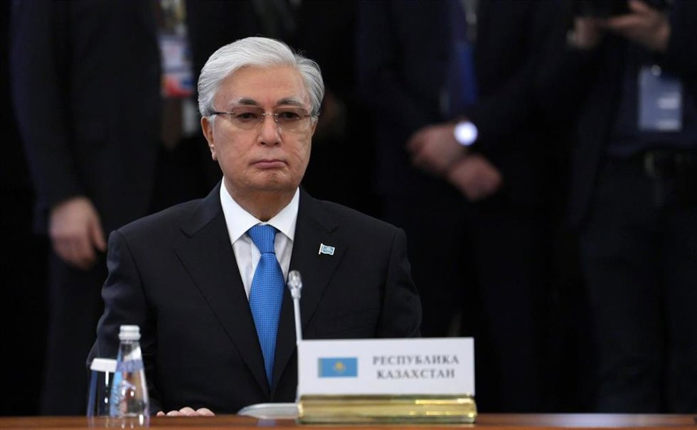 Archivo - El presidente de Kazajistán, Kasim Yomart Tokayev, durante una reunión de la Comunidad de Estados Independientes en Leningrado, Rusia (archivo)
