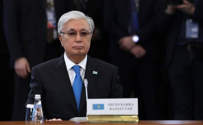 Archivo - El presidente de Kazajistán, Kasim Yomart Tokayev, durante una reunión de la Comunidad de Estados Independientes en Leningrado, Rusia (archivo)