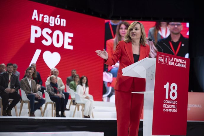 La secretaria general del PSOE de Aragón, ministra de Educación, Formación Profesional y Deportes y portavoz del Gobierno, Pilar Alegría.