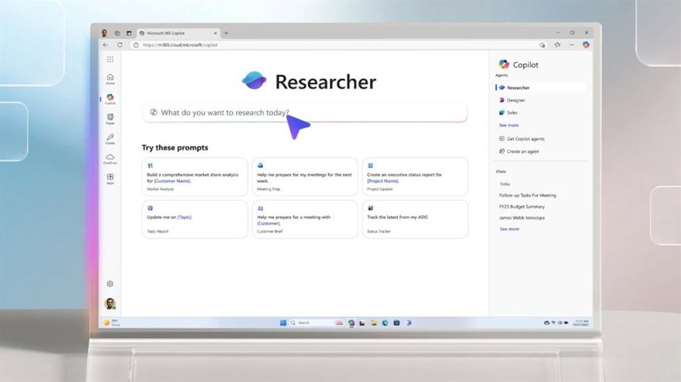 El nuevo agente Investigador de Microsoft 365 Copilot.