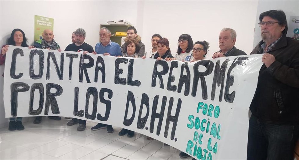 El Foro Social de La Rioja muestra su rechazo al rearme de Europa; "Dicen que es inevitable pero nos manipulan"