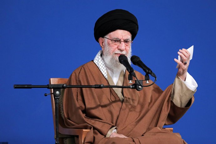 El líder supremo de Irán, el ayatolá Alí Jamenei, durante un discurso con motivo del Nouruz o Año Nuevo persa (archivo)