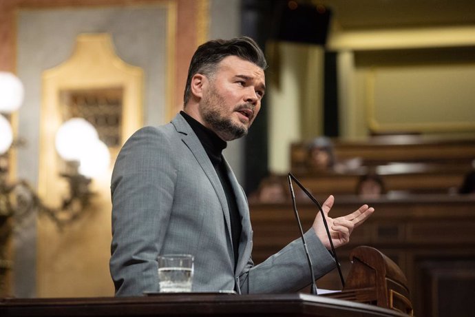 El portaveu d'ERC al Congrés, Gabriel Rufián, en una sessió plenària 