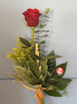 Una rosa con el sello de Rosa d'Autor.