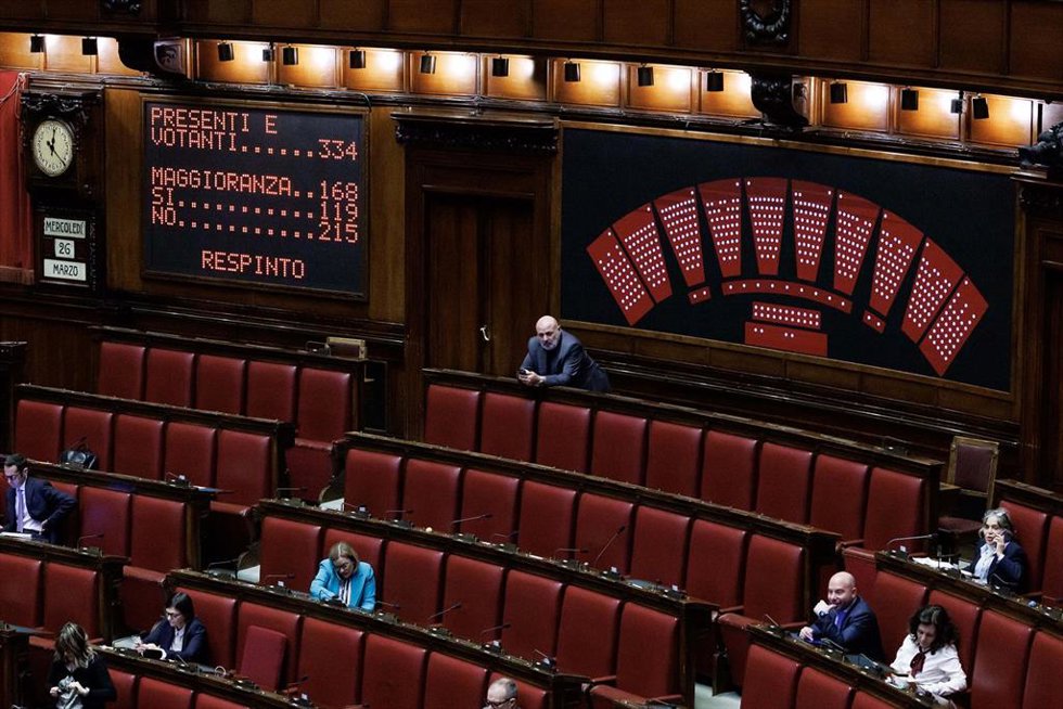 Voto sobre la moción de censura contra el ministro de Justicia italiano, Carlo Nordio