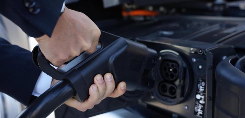 Punto de recarga de coche eléctrico.