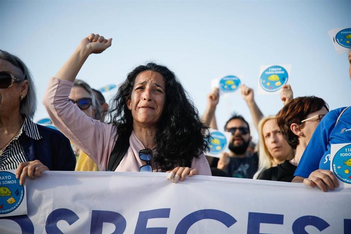 Archivo - Patricia Ramírez, la madre del niño Gabriel, durante la marcha para proteger la imagen de los menores víctimas de crímenes bajo el lema 'Nuestros peces no se venden'. 