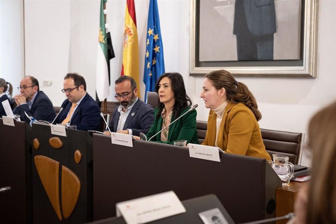 Mesa presidencial del Pleno de la Diputación de Cáceres