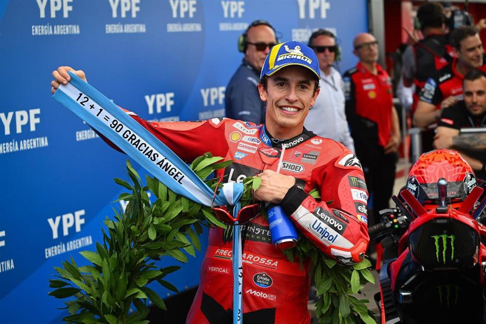 Marc Márquez tras su victoria en el Gran Premio de Argentina 2025