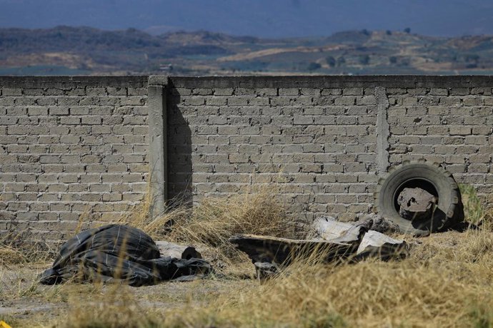 Vista geral do Rancho Izaguirre, onde membros do cartel Jalisco Nueva Generacion o usavam como centro de recrutamento e extermínio, em 20 de março de 2025, em Teuchitlán, México.