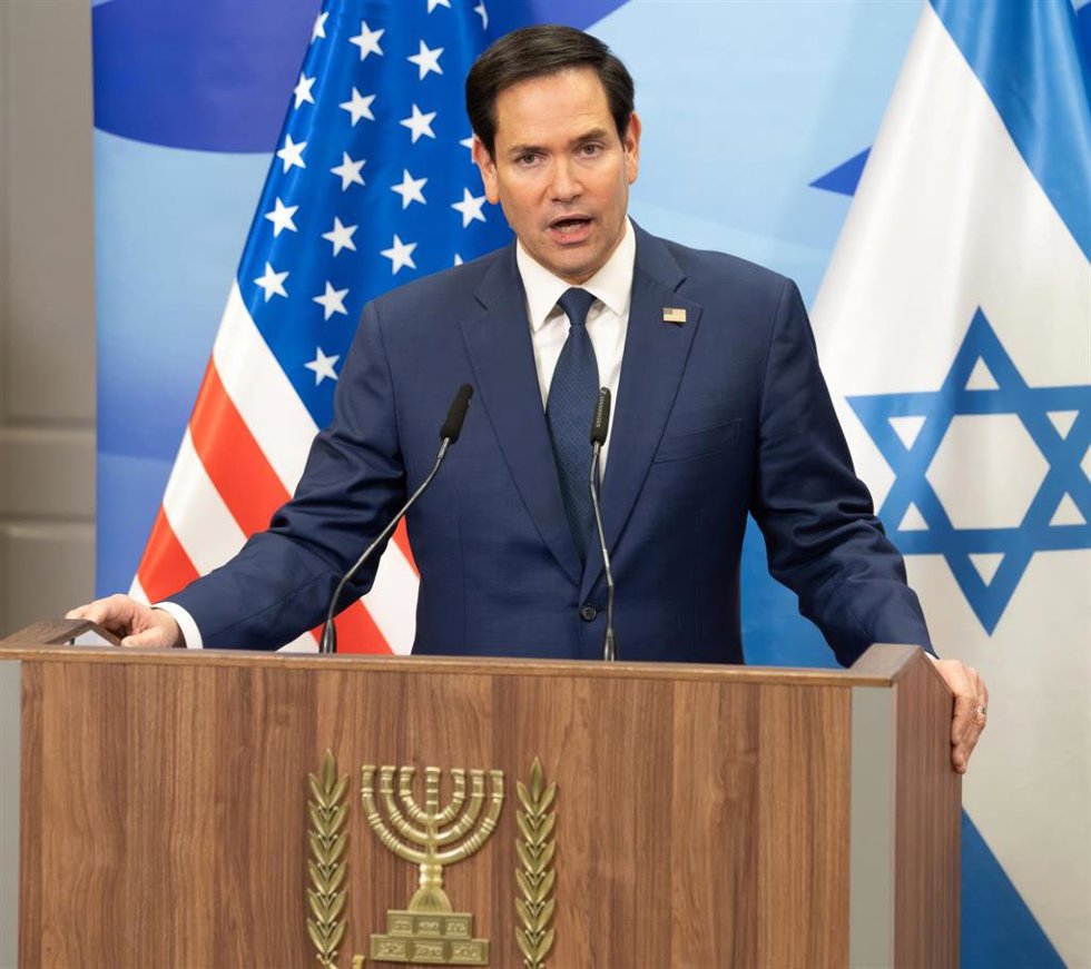 Archivo - Imagen de archivo del secretario de Estado de Estados Unidos, Marco Rubio, durante una rueda de prensa en Israel