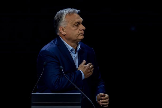 Archivo - El primer ministro de Hungría, Viktor Orban, durante la cumbre ‘Patriots’ en Madrid