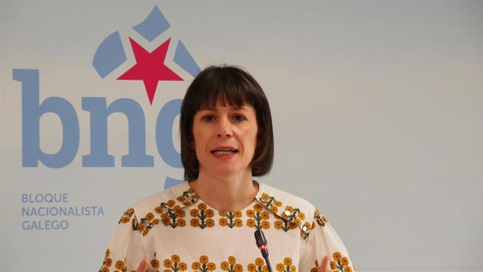 La portavoz nacional del BNG, Ana Pontón, en rueda de prensa