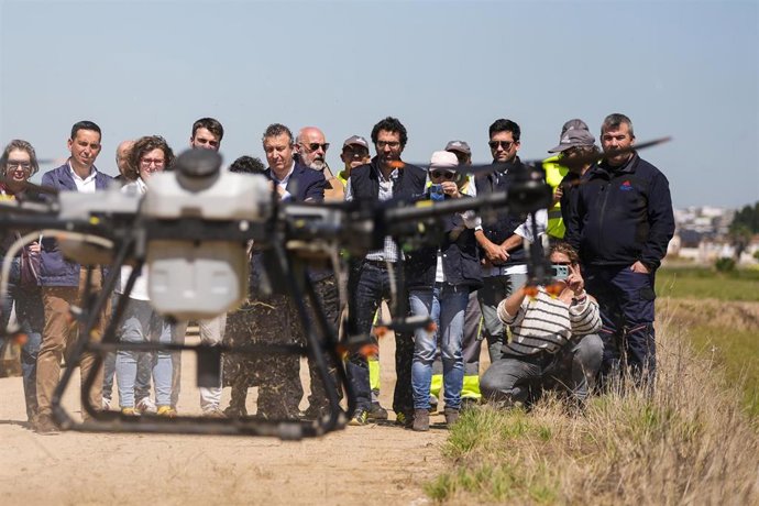 Detalle de las maniobras de fumigación durante la Activación del protocolo de prevención y control del Virus del Nilo en la Puebla del Río, a 28 de marzo de 2025 en Sevilla 