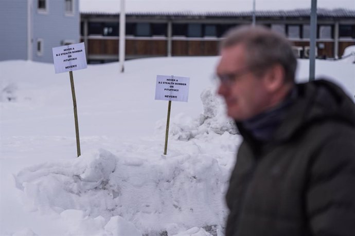 Imagen de archivo de protestas en Groenlandia contra la visita de JD Vance 