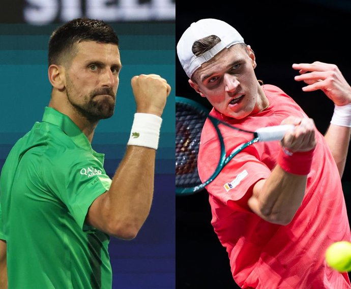 Novak Djokovic y Jakub Mensik