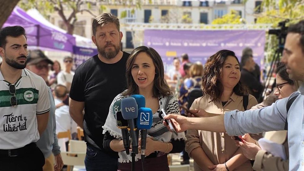 La secretaria general de Podemos, Ione Belarra, este sábado en Málaga.