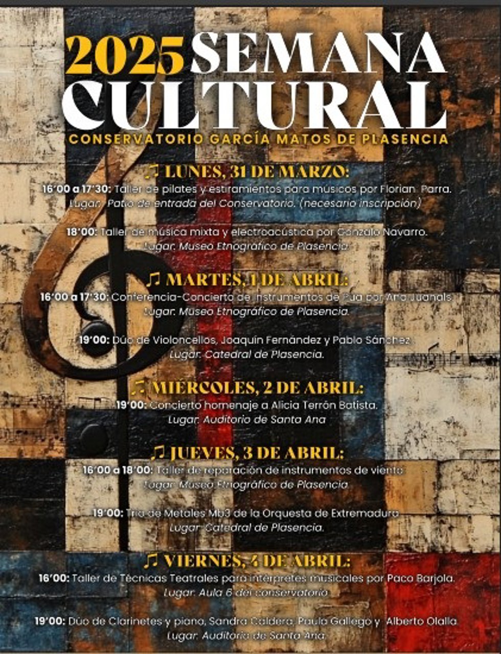 Cartel de la Semana Cultural del Conservatorio de Plasencia