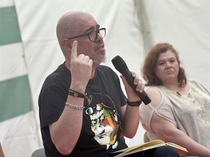 Unai Sordo (CCOO) en en Córdoba, en la 25 Fiesta del Partido Comunista de Andalucía (PCA).