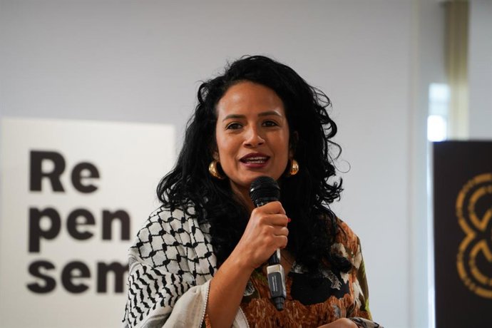 La concejal del grupo municipal de BComú en Barcelona Jess González durante la jornada 'Repensem Barcelona'