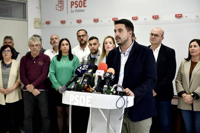Archivo - Imagen de Borja Perdomo cuando fue proclamado candidato del PSOE al Cabildo de La Palma