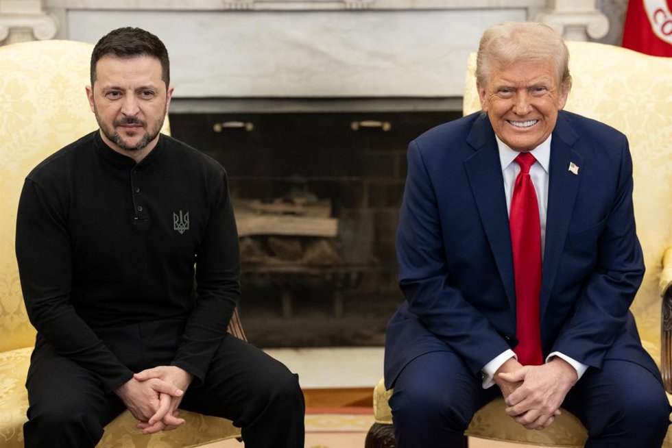 Archivo - El presidente de EEUU, Donald Trump, recibe a su homólogo ucraniano, Volodimir Zelenski