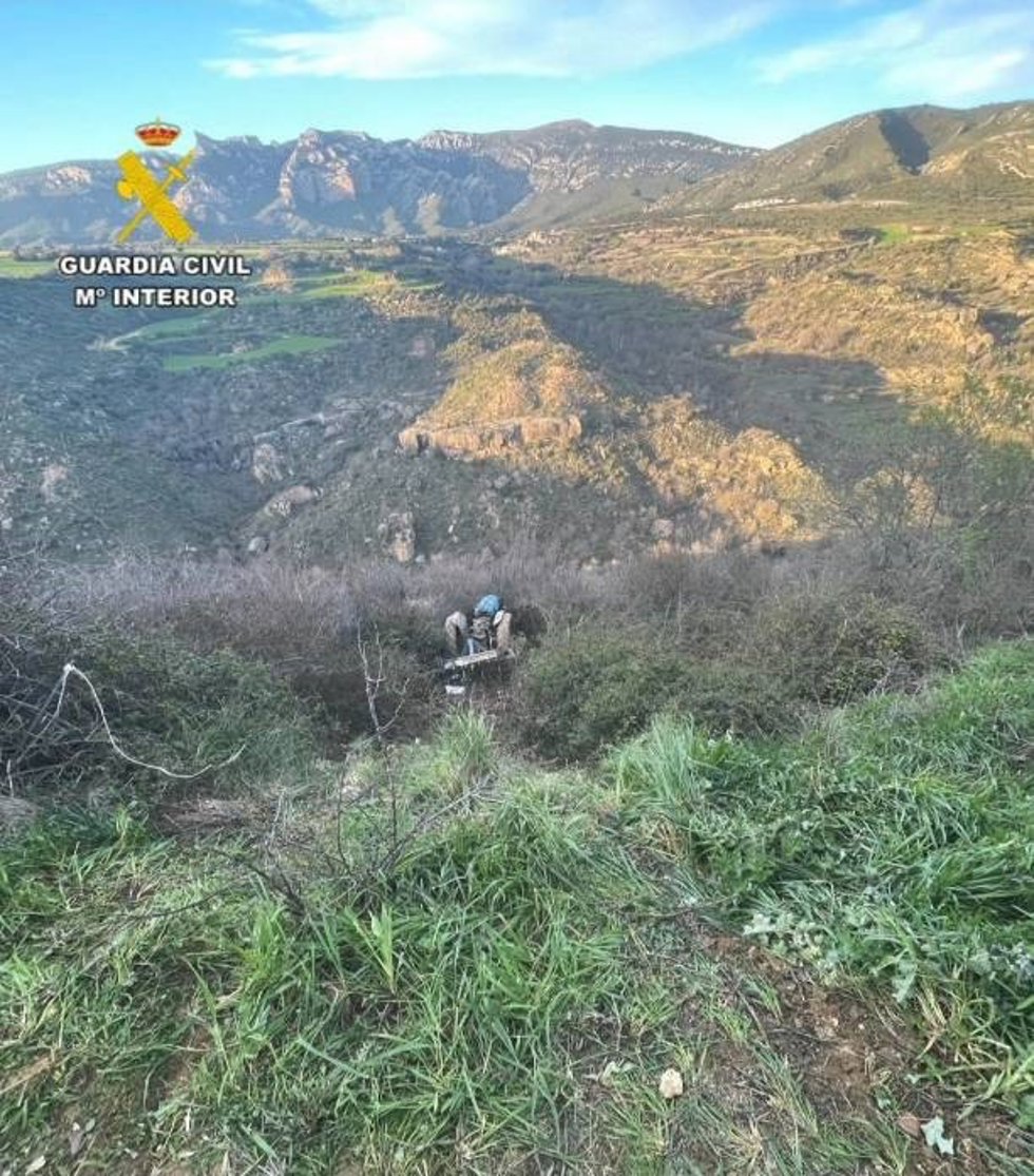 Tractor despeñado por una ladera este pasado domingo 30 de marzo en la localidad de Chibluco que dejó un hombre herido grave.