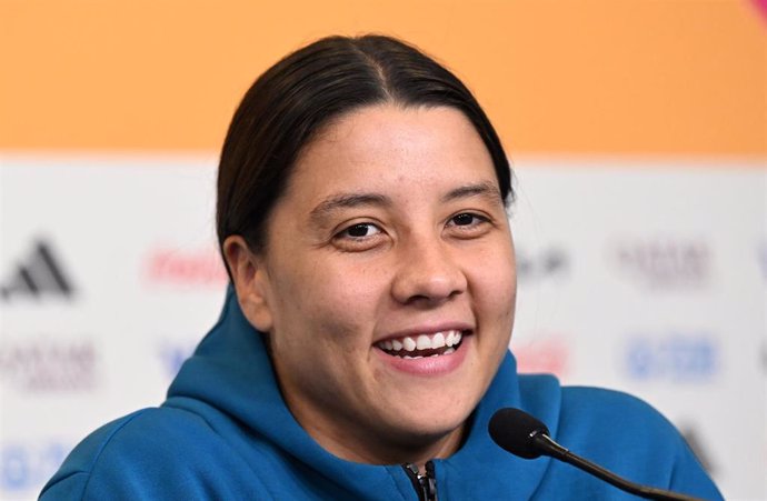 Archivo - La jugadora australiana Sam Kerr en una rueda de prensa.