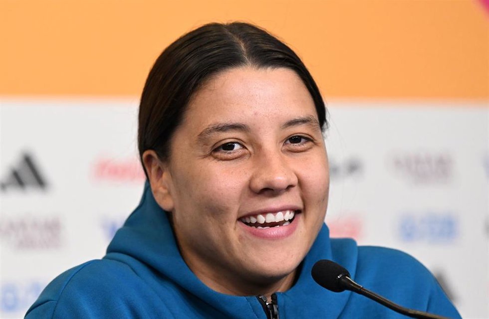 Archivo - La jugadora australiana Sam Kerr en una rueda de prensa.
