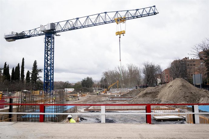 Obras de la nueva estación de metro de Madrid Río, a 13 de marzo de 2025, en Madrid (España).