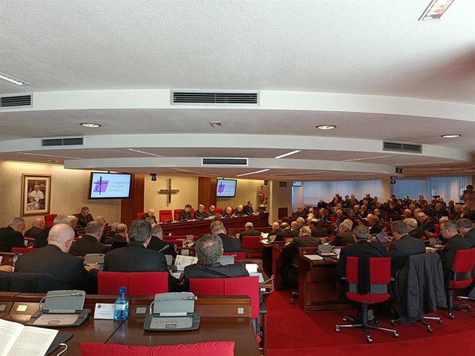 Los obispos reunidos en Asamblea Plenaria, este lunes 31 de marzo de 2025.
