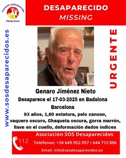 Busquen un home de 93 anys desaparegut a Badalona (Barcelona)