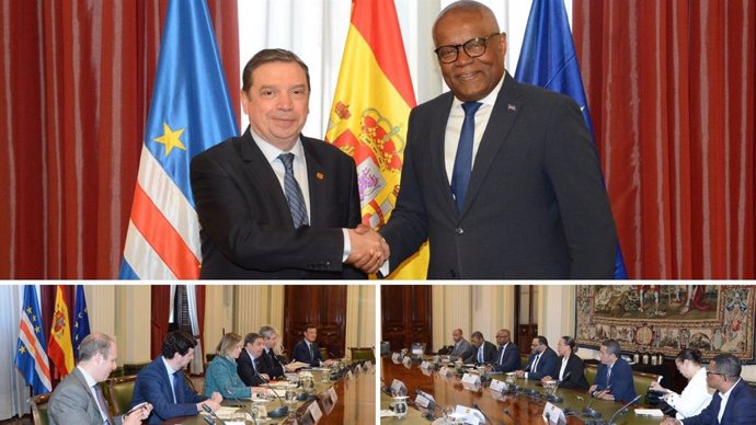 El ministro de Agricultura, Pesca y Alimentación, Luis Planas, y su homólogo del Mar de la República de Cabo Verde, Jorge Santos, se han reunido  en Madrid