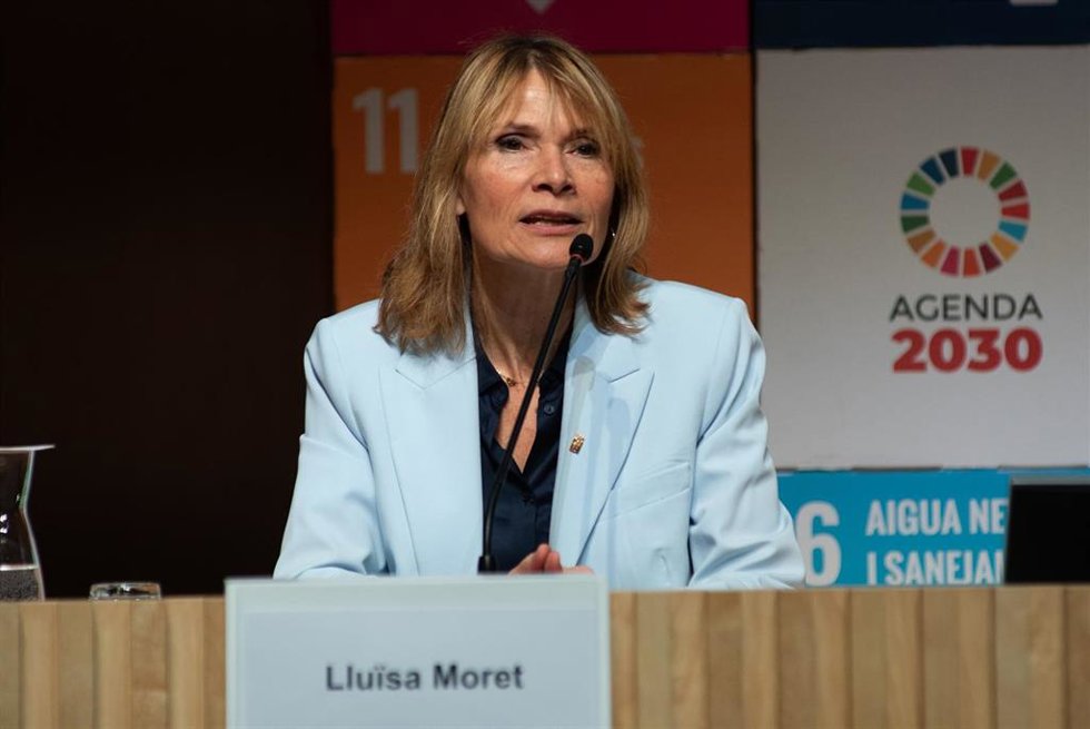 Archivo - La presidenta de la Diputación de Barcelona y viceprimera secretaria del PSC, Llusa Moret, durante la inauguración de la jornada 'Impulsando la política industrial. El rol estratégico de los polígonos', en el Paraninfo de la Diputación de Bar