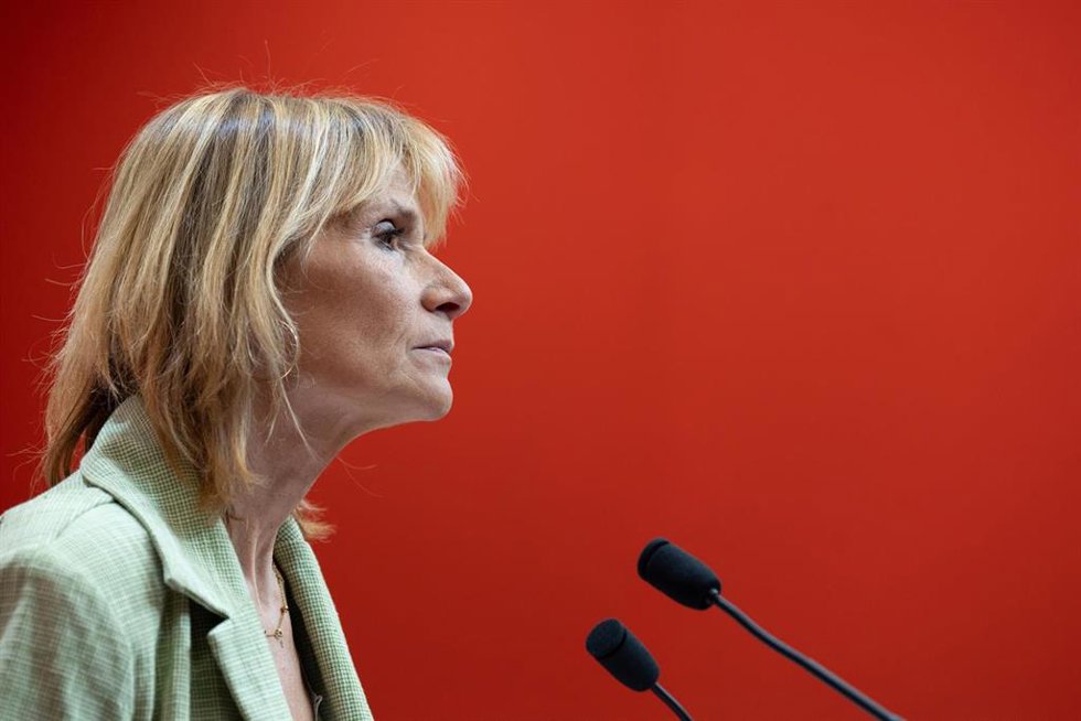 Archivo - La viceprimera secretaria del PSC, Llusa Moret, durante una rueda de prensa, a 16 de septiembre de 2024, en Barcelona