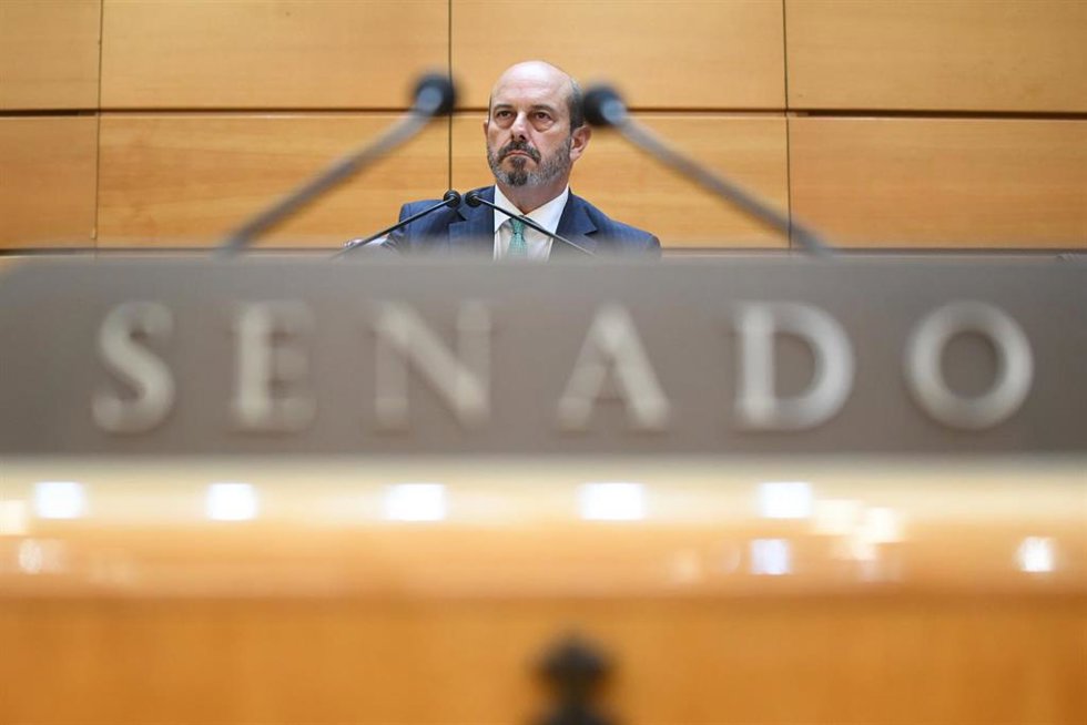 Archivo - El presidente del Senado, Pedro Rollán, durante una sesión plenaria, en el Senado, a 17 de julio de 2024, en Madrid (España). 
