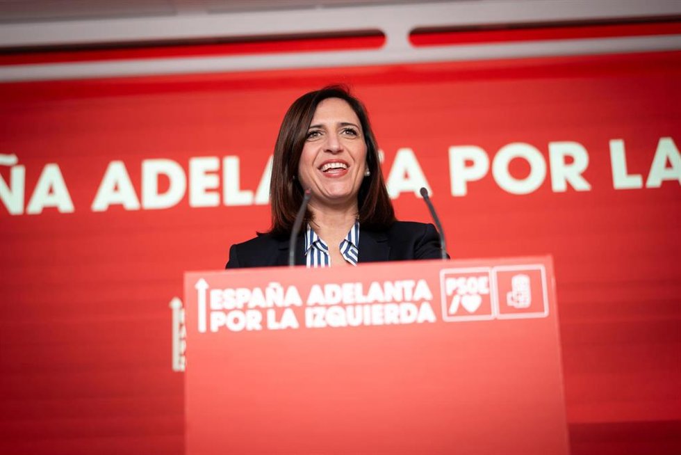 La portavoz del PSOE, Esther Peña, interviene durante la Comisión Ejecutiva Federal del PSOE.